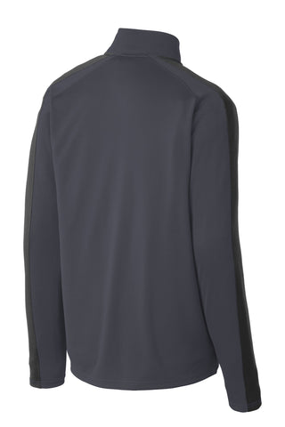 Sport-Tek Sport-Wick Textured Colorblock 1/4-Zip Pullover (Iron Grey/ Black)