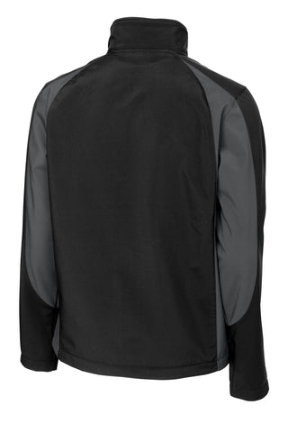 Sport-Tek Colorblock Soft Shell Jacket (Black/ Iron Grey)