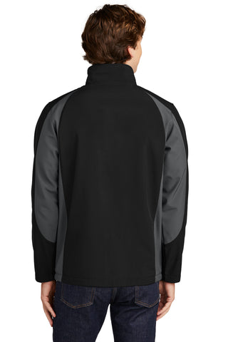 Sport-Tek Colorblock Soft Shell Jacket (Black/ Iron Grey)