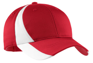 Sport-Tek Dry Zone Nylon Colorblock Cap (True Red/ White)