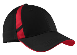 Sport-Tek Dry Zone Mesh Inset Cap (Black/ True Red)