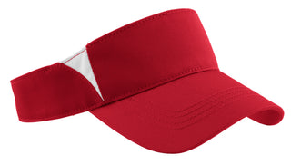 Sport-Tek Dry Zone Colorblock Visor (True Red/ White)