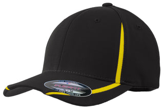 Sport-Tek Flexfit Performance Colorblock Cap (Black/ Gold)