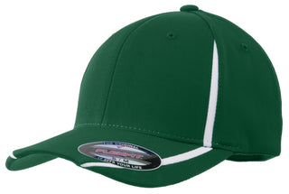 Sport-Tek Flexfit Performance Colorblock Cap (Forest Green/ White)