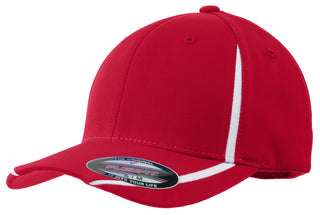 Sport-Tek Flexfit Performance Colorblock Cap (True Red/ White)