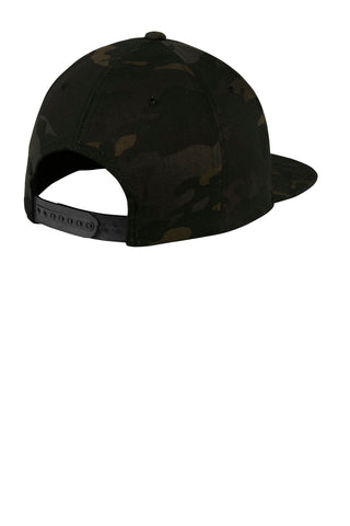 Sport-Tek Yupoong Flat Bill Snapback Cap (Multicam Black)