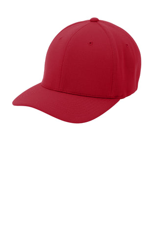Sport-Tek Flexfit Cool & Dry Poly Block Mesh Cap (True Red)
