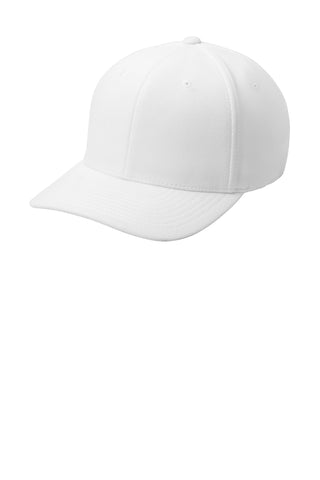 Sport-Tek Flexfit Cool & Dry Poly Block Mesh Cap (White)