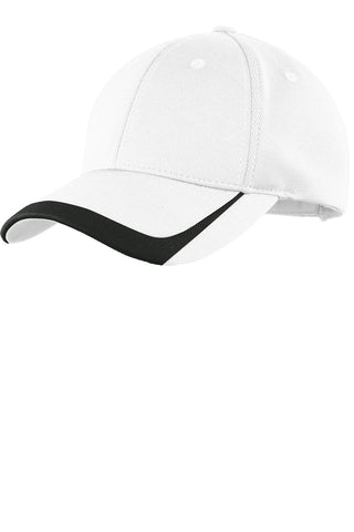 Sport-Tek Pique Colorblock Cap (White/ Black)