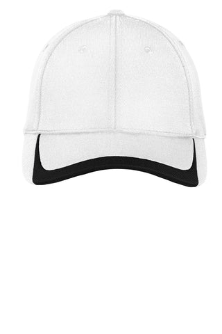 Sport-Tek Pique Colorblock Cap (White/ Black)