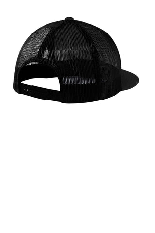 Sport-Tek Yupoong 5-Panel Classic Trucker Mesh Back Cap (Black/ Black)