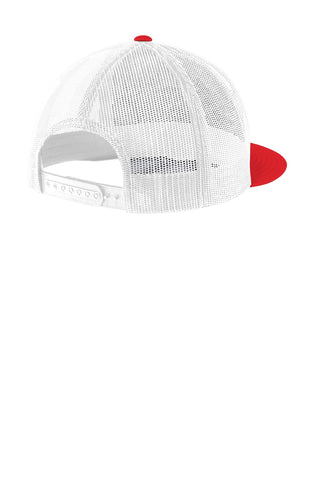 Sport-Tek Yupoong 5-Panel Classic Trucker Mesh Back Cap (True Red/ White)