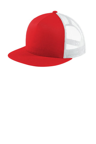 Sport-Tek Yupoong 5-Panel Classic Trucker Mesh Back Cap (True Red/ White)