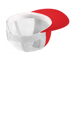 Sport-Tek Yupoong 5-Panel Classic Trucker Mesh Back Cap (True Red/ White)