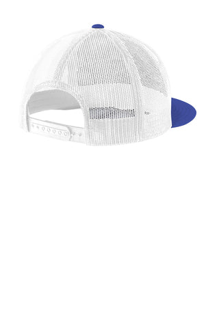 Sport-Tek Yupoong 5-Panel Classic Trucker Mesh Back Cap (True Royal/ White)