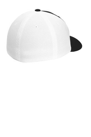 Sport-Tek Flexfit Air Mesh Back Cap (Black/ White)