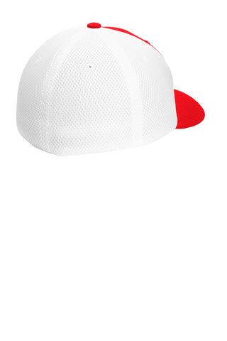 Sport-Tek Flexfit Air Mesh Back Cap (True Red/ White)