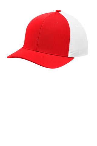 Sport-Tek Flexfit Air Mesh Back Cap (True Red/ White)