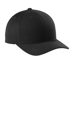 Sport-Tek Yupoong Curve Bill Snapback Cap (Black)