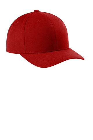Sport-Tek Yupoong Curve Bill Snapback Cap (True Red)