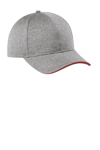 Sport-Tek Contender Snapback Cap (Vintage Heather/ True Red)