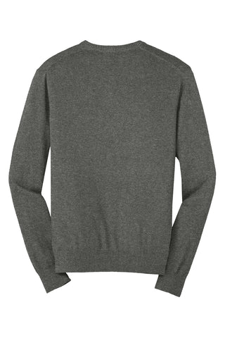 Port Authority V-Neck Sweater (Charcoal Heather)