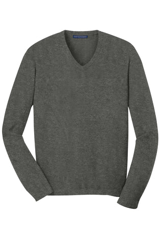 Port Authority V-Neck Sweater (Charcoal Heather)