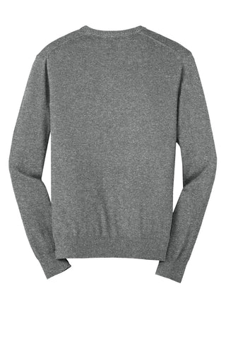 Port Authority V-Neck Sweater (Medium Heather Grey)