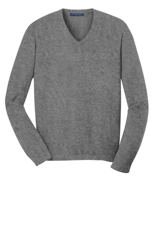 Port Authority V-Neck Sweater (Medium Heather Grey)