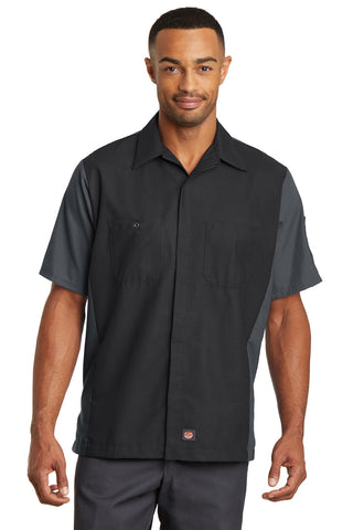 Red Kap Short Sleeve Ripstop Crew Shirt (Black/ Charcoal)