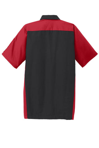 Red Kap Short Sleeve Ripstop Crew Shirt (Black/ Red)