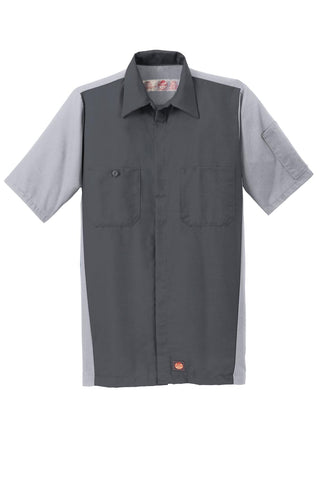 Red Kap Short Sleeve Ripstop Crew Shirt (Charcoal/ Light Grey)