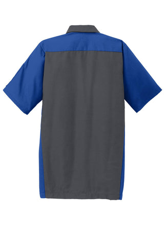 Red Kap Short Sleeve Ripstop Crew Shirt (Charcoal/ Royal)