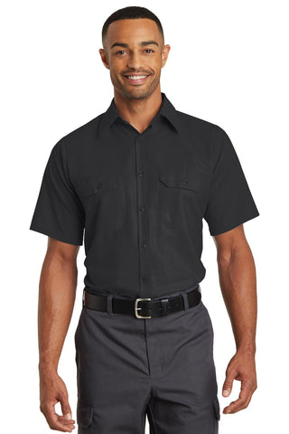 Red Kap Short Sleeve Solid Ripstop Shirt (Black)