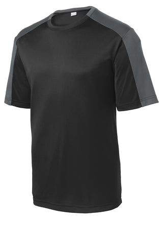 Sport-Tek PosiCharge Competitor Sleeve-Blocked Tee (Black/ Iron Grey)