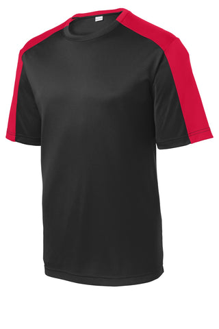 Sport-Tek PosiCharge Competitor Sleeve-Blocked Tee (Black/ True Red)