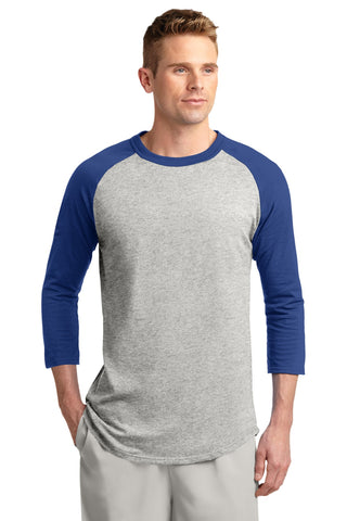 Sport-Tek Colorblock Raglan Jersey (Heather Grey/ Royal)