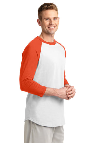 Sport-Tek Colorblock Raglan Jersey (White/ Deep Orange)