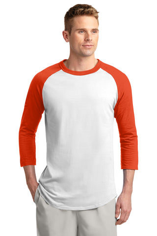 Sport-Tek Colorblock Raglan Jersey (White/ Deep Orange)