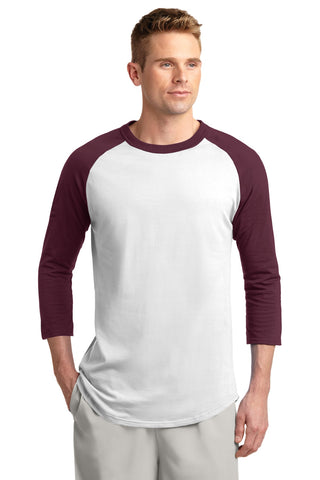 Sport-Tek Colorblock Raglan Jersey (White/ Maroon)