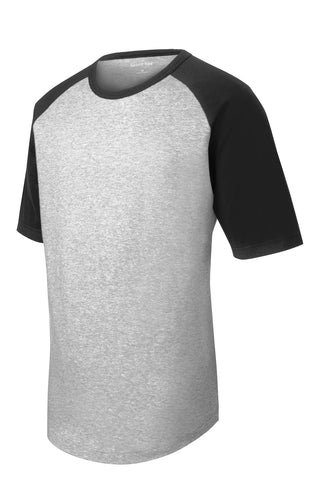 Sport-Tek Short Sleeve Colorblock Raglan Jersey (Heather Grey/ Black)