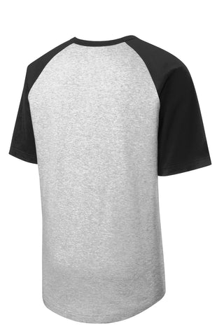 Sport-Tek Short Sleeve Colorblock Raglan Jersey (Heather Grey/ Black)