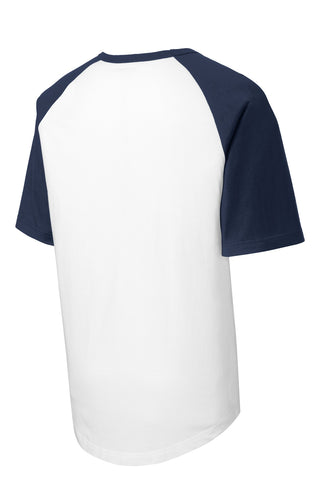 Sport-Tek Short Sleeve Colorblock Raglan Jersey (White/ Navy)