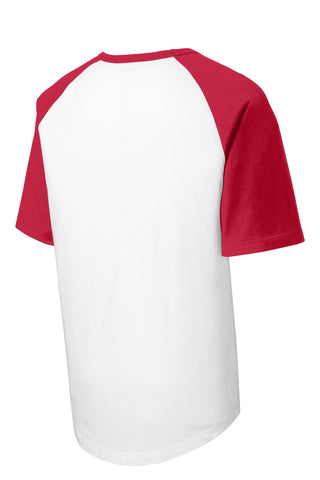 Sport-Tek Short Sleeve Colorblock Raglan Jersey (White/ Red)