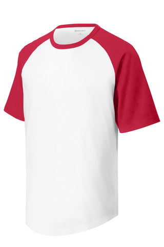 Sport-Tek Short Sleeve Colorblock Raglan Jersey (White/ Red)