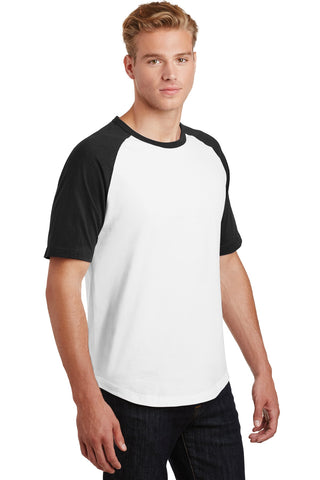 Sport-Tek Short Sleeve Colorblock Raglan Jersey (White/ Black)