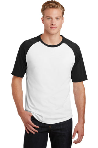 Sport-Tek Short Sleeve Colorblock Raglan Jersey (White/ Black)