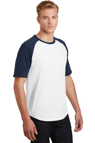 Sport-Tek Short Sleeve Colorblock Raglan Jersey (White/ Navy)