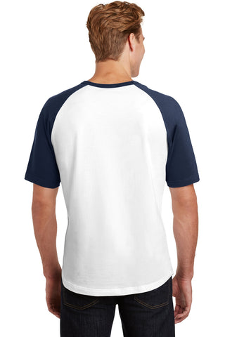 Sport-Tek Short Sleeve Colorblock Raglan Jersey (White/ Navy)