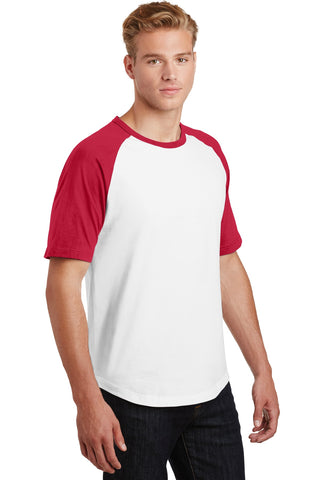 Sport-Tek Short Sleeve Colorblock Raglan Jersey (White/ Red)